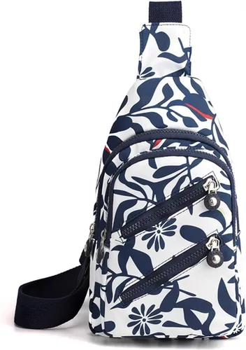 Miniatura 14 de FANDARE Elegante bolso bandolera para mujer para mujer, bolsa de pecho cruzada con agujero para auriculares, Negro, Grande