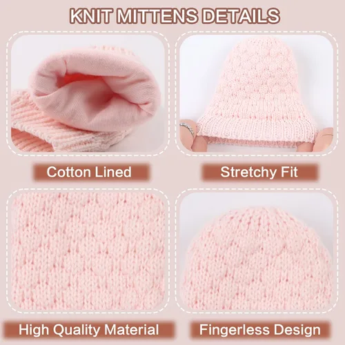 Miniatura 39 de Guantes de punto para bebés, niños y niñas, guantes de invierno para recién nacidos, guantes de 0 a 3 años