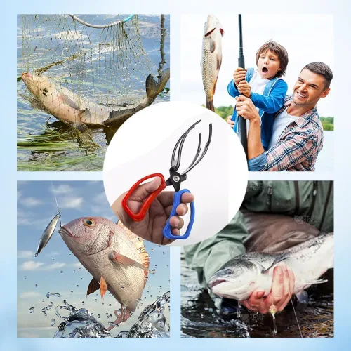 Miniatura 6 de Pinza de peces de 3 garras, alicates de pesca de metal multifuncionales, herramienta antideslizante para capturar peces, accesorios de pesca ligeros