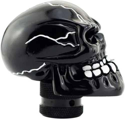 Miniatura 5 de Pomo para palanca de cambios automática con forma de calavera, color negro