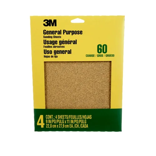 Miniatura 6 de 3M Papel de lija, paquete surtido de grano 100-150-220, 6 hojas, 3-2/3 x 9 pulgadas, lija pintura, madera y metal, ideal para lijado de uso general