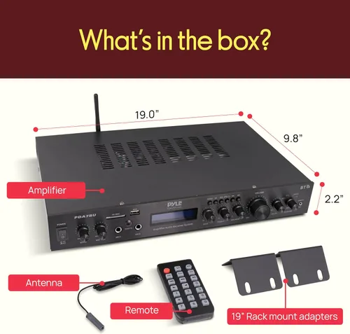 Miniatura 8 de Pyle Receptor amplificador Bluetooth de montaje en rack de 5 canales, amplificador de cine en casa, amplificador de altavoz, transmisión inalámbrica