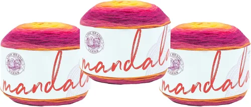 Miniatura 81 de Lion Brand Yarn, Mandala DK - Ovillo ligero para tejer, ganchillo y manualidades, Andorian, 1 paquete, fibra acrílica auto-rayada para mantas