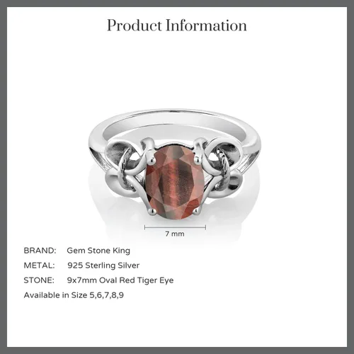 Miniatura 63 de Gem Stone King Anillo de compromiso ovalado con piedra natal para mujer, plata de ley 925, ovalado de 0.354 x 0.276 in, anillo de compromiso