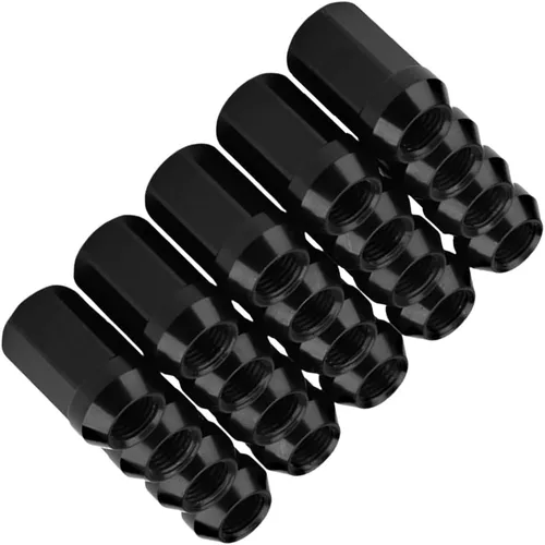 Miniatura 4 de Riloer Tuercas de rueda M12 x 1.5 antirrobo, asiento de bellota de extremo cerrado de 12 x 1.5, total de 20 piezas, ajuste universal, color negro