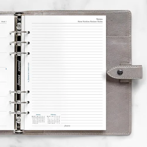 Miniatura 2 de Filofax Calendario de recambio de diario, tamaño A5, semana en una página con notas, libro blanco, multilingüe: cinco idiomas, 2024 (C68509-24)