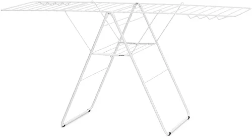 Brabantia HangOn - Tendedero de ropa | 82 pies (82.0 ft) | Blanco | Soporte grande para ropa interior con 2 alas plegables y ganchos para colgar, se
