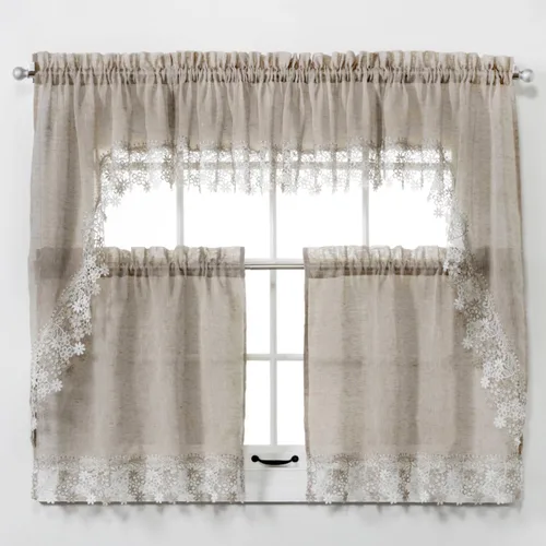 Miniatura 8 de RENAISSANCE HOME FASHION Par de cortinas Lillian, 56" X 36", Lino