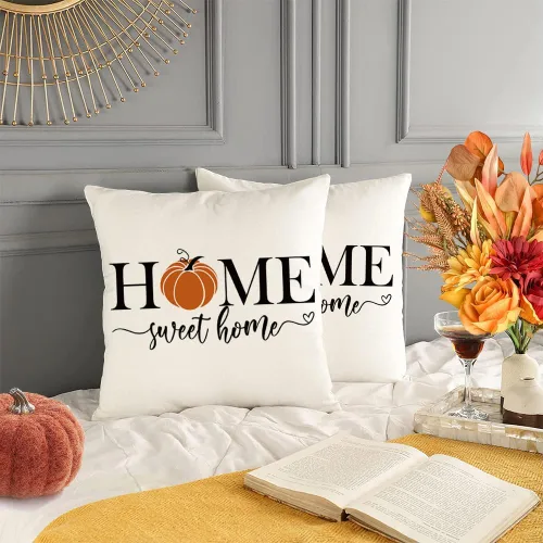 Miniatura 4 de RABUSOFA - Almohadas decorativas de calabaza de otoño, fundas de almohada de otoño de 18x18 pulgadas, fundas de almohada para Acción de Gracias