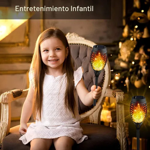 Miniatura 4 de Kurifier Luces solares para exteriores, paquete de 8 antorchas solares con llama parpadeante, luz solar impermeable para jardín, luces solares al