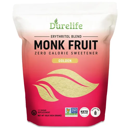 Miniatura 13 de DureLife Edulcorante de Fruta del Monje, Clásico - Sustituto del Azúcar Blanco, Compatible con Dieta Keto, Reemplazo de Azúcar 1:1, Cero Calorías
