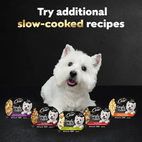 Miniatura 8 de Thierry Mugler Cesar Simplemente elaborado para adultos para adultos Comida para perros Comida Topper Variedad Pack, Pollo, Zanahorias, Y Frijoles