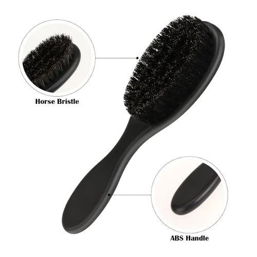 Miniatura 4 de Mozeat Lens Cepillo de pelo, 2 piezas de cerdas naturales de jabalí, mango de ABS, cepillo de peluquero profesional para desenredar, alisar