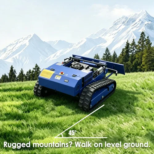 Miniatura 2 de Cortacésped con control remoto, cortacésped de oruga híbrido de aceite-electricidad 4WD, altura de corte de 2.8-15 cm, cortacésped profesional