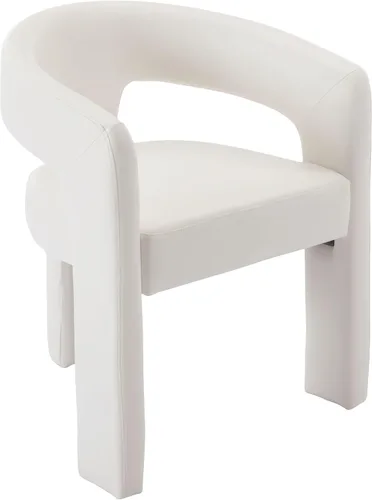 BESTANO Modernas sillas de comedor tapizadas de piel sintética con respaldo abierto, bonitas sillas laterales de barril para cocina, sillas