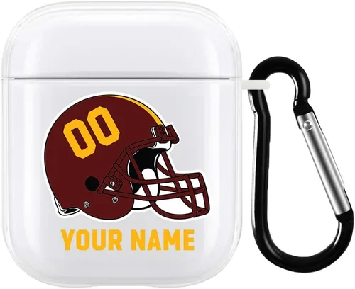 Miniatura 26 de Funda de casco de fútbol con nombre y número para Apple AirPods de 2ª y 1ª generación, regalo personalizado para fanáticos de los deportes de Arizona