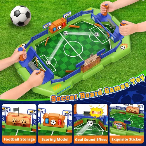 Miniatura 3 de Fortand Juego de mesa de fútbol para niños, mini juego de mesa de futbolín para niños y niñas de 3, 4, 5, 6, 7, 8-12, juegos de mesa interactivos