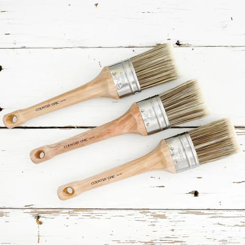 Pincel de pintura estilo tiza – Pincel ovalado con cerdas sintéticas para una aplicación suave de pintura de muebles con pinceladas mínimas, sin