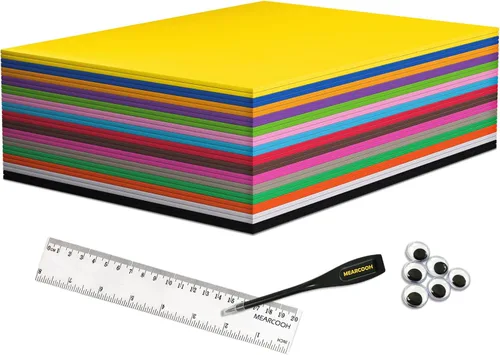 MEARCOOH Hojas de espuma para manualidades, 9 x 12 pulgadas, paquete de 30 unidades, 15 colores, 2mm, juego de papel de espuma Eva para