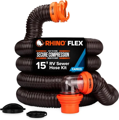 Miniatura 9 de Camco - Kit de extensión para manguera de alcantarilla , kit de manguera para alcantarilla - 6 m