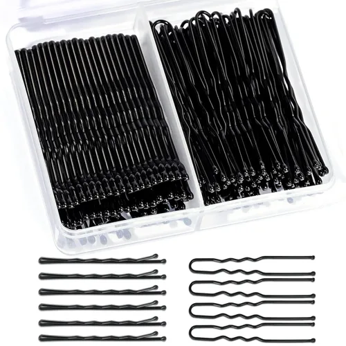 Teenitor 100 alfileres negros Bobby, alfileres de pelo negros, horquillas para el cabello para mujeres y niñas de 2 pulgadas