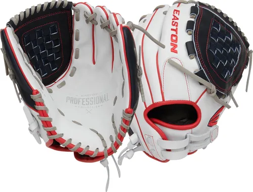 Miniatura 18 de Easton Guantes de sóftbol de lanzamiento rápido de la colección profesional Tamaños 11.5" - 13" Múltiples estilos Tela tejida dividida