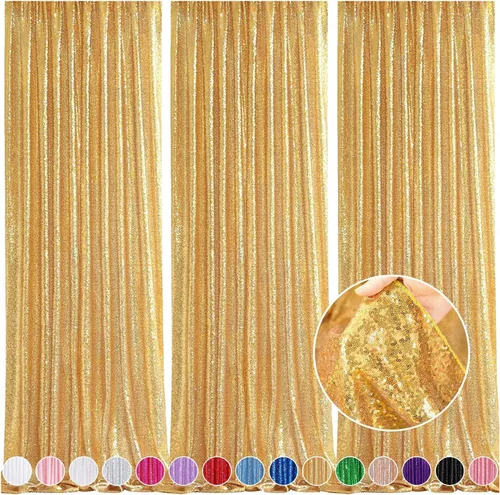 Miniatura 44 de Telón de fondo de lentejuelas moradas 2 paneles 2FTx8FT con purpurina telón de fondo cortinas para fiesta de Halloween fondo de fotos para bodas