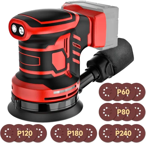 Miniatura 8 de Lijadora orbital aleatoria de 5 pulgadas, lijadora inalámbrica compatible con batería Dewalt de 20 V (sin batería), lijadora eléctrica sin