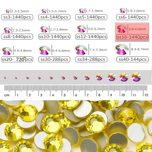 Miniatura 4 de Dowarm 1440 diamantes de imitación SS16 con parte trasera plana, diamantes de imitación de cristal con parte trasera plana de 0.157 in