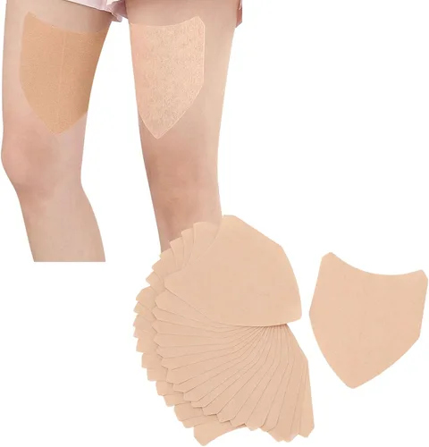 Miniatura 7 de Agatige 20 parches antifricción en los muslos, color de la piel en forma de V, protectores elásticos de rozaduras en los muslos, almohadillas