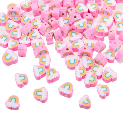Miniatura 26 de 100 piezas de cuentas espaciadoras de arcilla polimérica de animales para joyería de mujer, pulseras, collares, aretes, accesorios de bricolaje