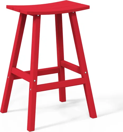 Miniatura 63 de WestinTrends Malibu - Juego de 2 taburetes para sillín para exteriores/patio, 24 alturas, color rojo