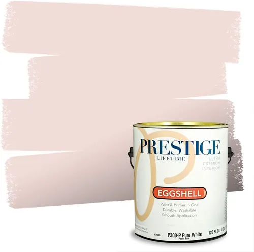 Miniatura 224 de Prestige Paints E100-T-SW6591 Pintura exterior e imprimación en uno, 1 galón, plano, combinación comparable de Sherwin Williams Amaryllis, 1 galón
