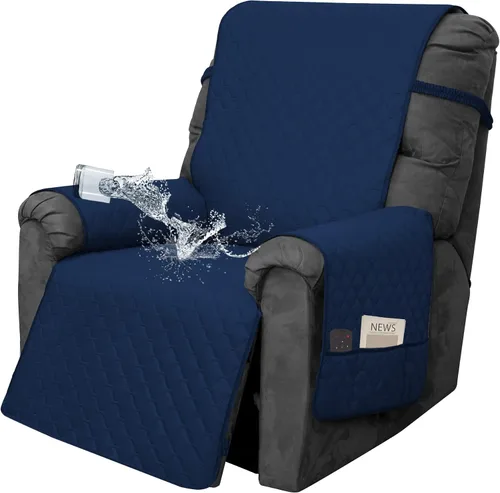 Miniatura 38 de Easy-Going Funda impermeable para sillón reclinable de gran tamaño con bolsillo, 1 funda de sofá reversible para sillón reclinable, protector