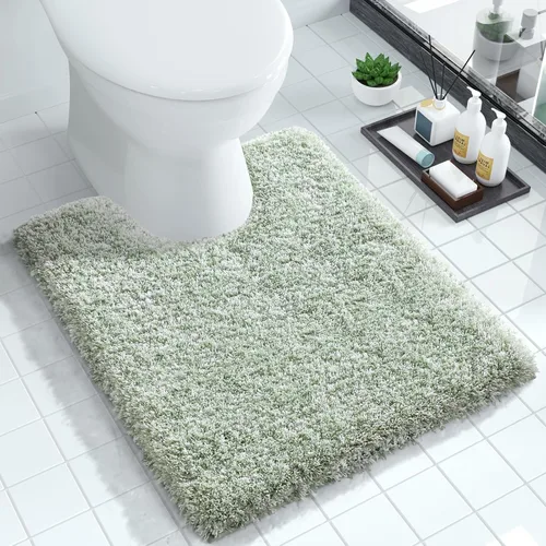 Miniatura 95 de Yimobra Alfombra de baño de felpa esponjosa, súper lanuda suave, cómoda, antideslizante, absorbente de agua, alfombra de baño de microfibra que se