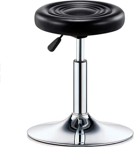 Miniatura 12 de Taburete de bar ajustable giratorio, chasis de acero grande, respaldo moderno para el hogar, taburete redondo de pierna alta, carga de 220.5 lbs