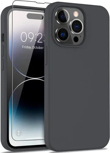 Miniatura 30 de DEENAKIN Funda compatible con iPhone 14 Plus con protector de pantalla, funda mejorada para cámara, goma de gel de silicona suave probada contra