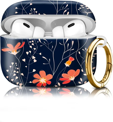 Miniatura 10 de Funda compatible con AirPod Pro de 2ª/1ª generación, ligera y duradera, resistente con llavero, diseño elegante funda para AirPod para mujer