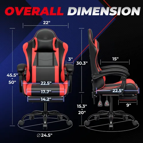 Miniatura 2 de Auto Dynasty Silla para videojuegos ergonómica, silla de oficina de respaldo alto con soporte lumbar ajustable, apoyabrazos articulado, apoyacabezas
