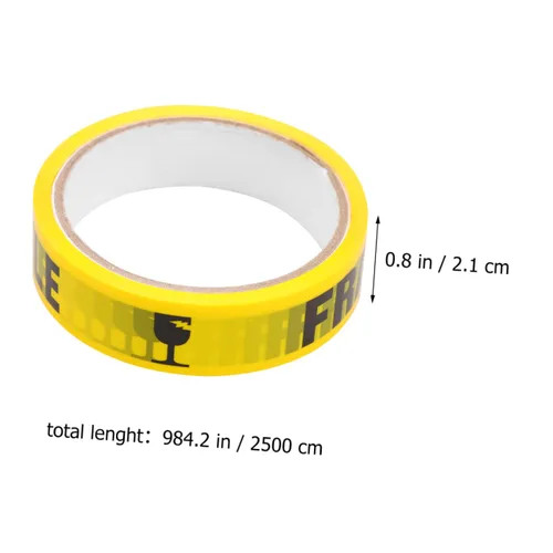 Miniatura 7 de Mobestech Cinta adhesiva de precaución frágil de 0.9 in de ancho y 82.0 ft de longitud, para seguridad en el trabajo en carretera