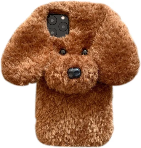 Miniatura 18 de UnnFiko Funda de felpa suave y cálida de invierno compatible con iPhone 6 y 6s, fundas de gato mullido, de piel esponjosa, hechas a mano para niñas