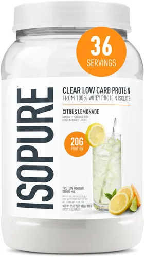 Isopure - polvo de proteína de suero de leche con sabor a fruta ligera refrescante