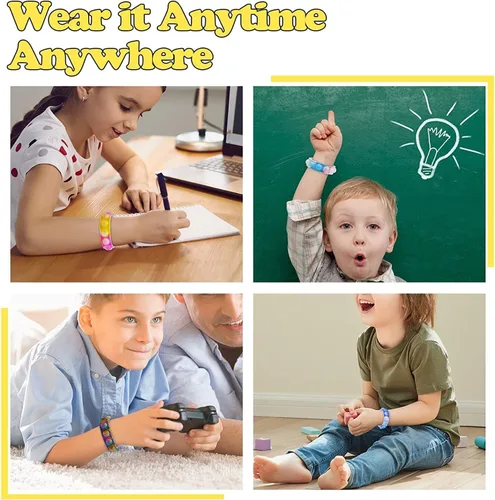 Miniatura 5 de 15 pulseras Push Pop, recuerdo de fiesta para niños, paquete de juguetes para la ansiedad, pulsera para aliviar el estrés para niñas, niños