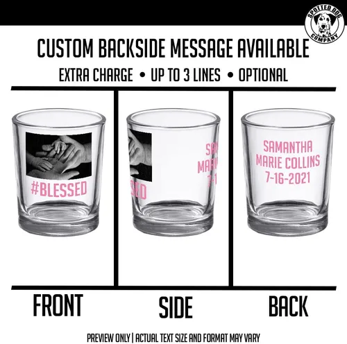 Miniatura 8 de Paquete de 2 vasos de chupito de 2.5 onzas, regalos para papás y madres, imágenes o imágenes personalizadas: aniversarios, regalos de fiesta