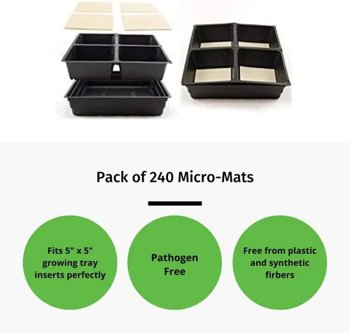 Miniatura 3 de Micro-Mat Minis - Almohadillas hidropónicas de cultivo - para producción orgánica - germinación de plantas y semillas: pasto de trigo, microverdes