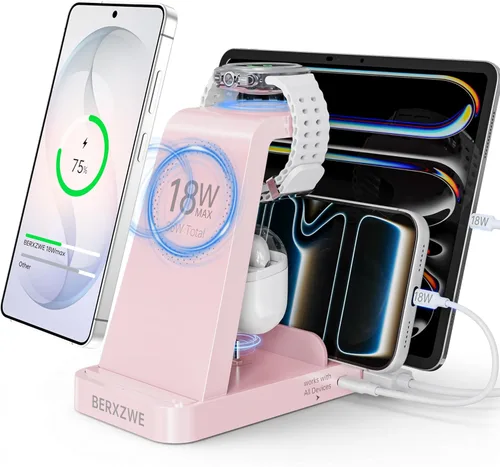 Miniatura 11 de Cargador inalámbrico para Samsung, estación de carga rápida 5 en 1 para Samsung Galaxy Watch 8 7 6 5 4 Galaxy Buds, soporte de carga para S26 Ultra