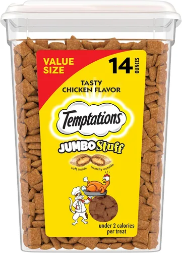 Miniatura 12 de TEMPTATIONS Jumbo Stuff Crunchy and Soft Cat Treats Sabroso sabor a pollo, 5.3 oz (paquete de 10)