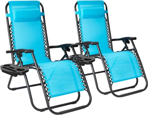 Miniatura 13 de Flamaker Silla de Patio de Gravedad Cero Sillas Reclinables para Exteriores Silla de Descanso Plegable Silla de Descanso Ajustable para Césped