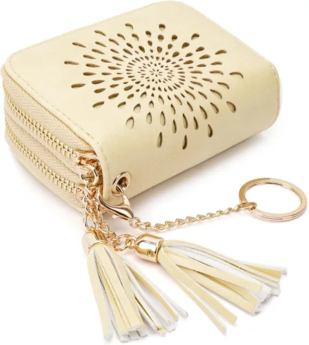 Miniatura 18 de APHISON RFID - Porta tarjeta de crédito con llavero, cartera pequeña con cremallera para mujer, Moderno