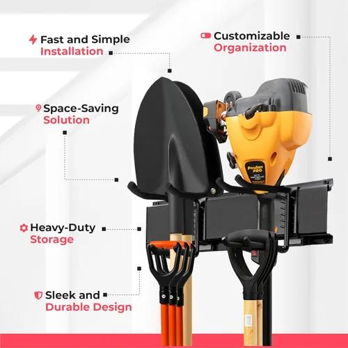 Miniatura 5 de Sistema de Almacenamiento de Pared de Garaje Resistente TIDYME Estantería Organizadora de Herramientas Montada en Pared con Estanterías Kit